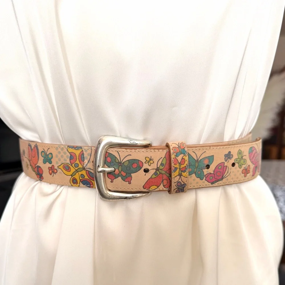 Vintage Multicolor Butterfly Belt